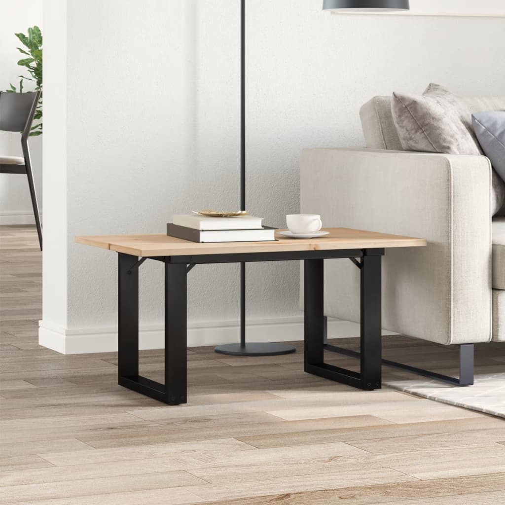 Salontafel O-frame 80x50x40 cm massief grenenhout en gietijzer