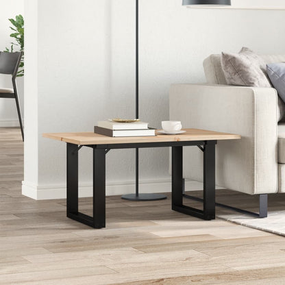 Salontafel O-frame 80x50x40 cm massief grenenhout en gietijzer