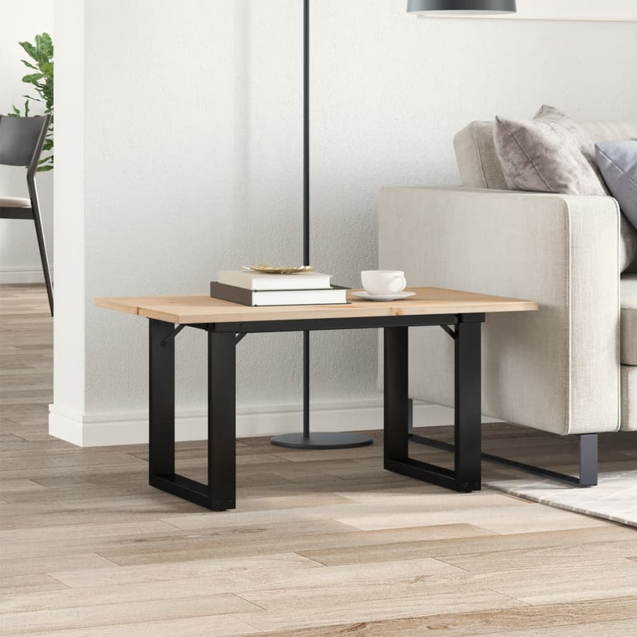 Salontafel O-frame 80x50x40 cm massief grenenhout en gietijzer