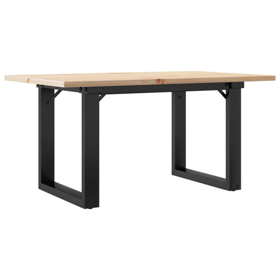 Salontafel O-frame 80x50x40 cm massief grenenhout en gietijzer