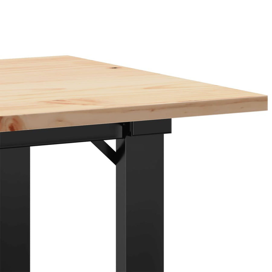 Salontafel O-frame 80x50x40 cm massief grenenhout en gietijzer
