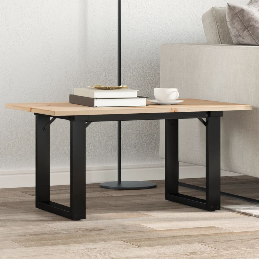 Salontafel O-frame 80x50x40 cm massief grenenhout en gietijzer