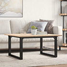 Salontafel 80x80x45 cm massief grenenhout gietijzer