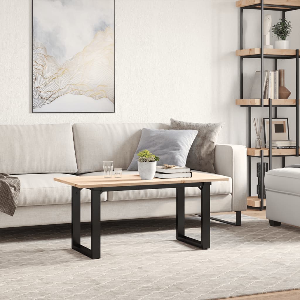 Salontafel O-frame 90x40x45 cm massief grenenhout en gietijzer