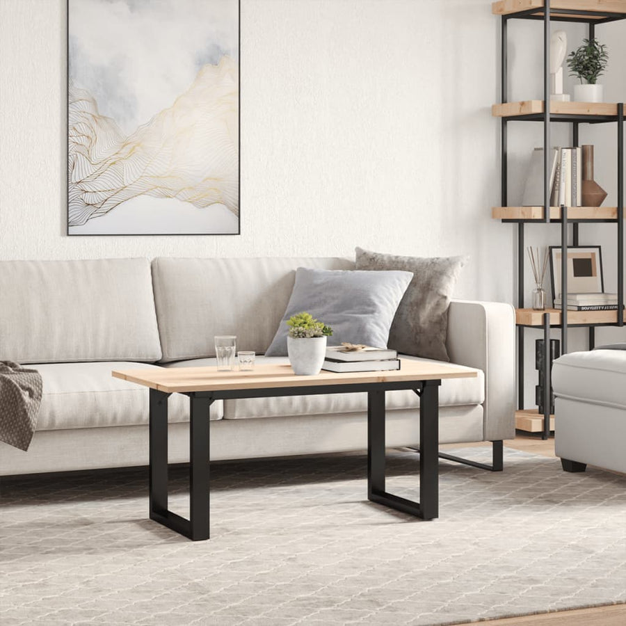 Salontafel O-frame 90x40x45 cm massief grenenhout en gietijzer