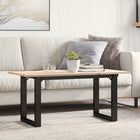 Salontafel 90x40x45 cm massief grenenhout gietijzer