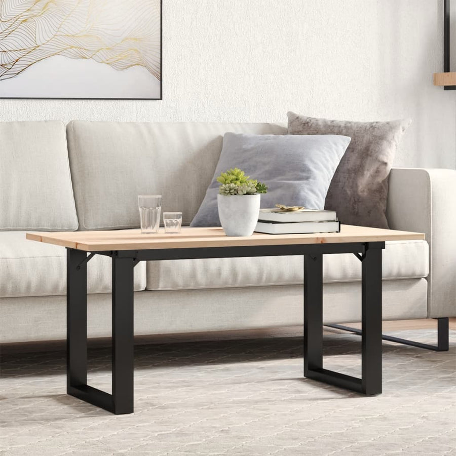 Salontafel O-frame 90x40x45 cm massief grenenhout en gietijzer