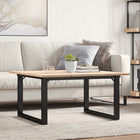 Salontafel 90x90x45 cm massief grenenhout gietijzer