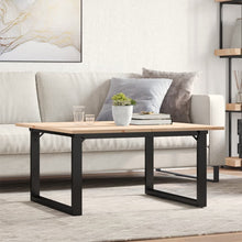 Salontafel O-frame 90x90x45 cm massief grenenhout en gietijzer