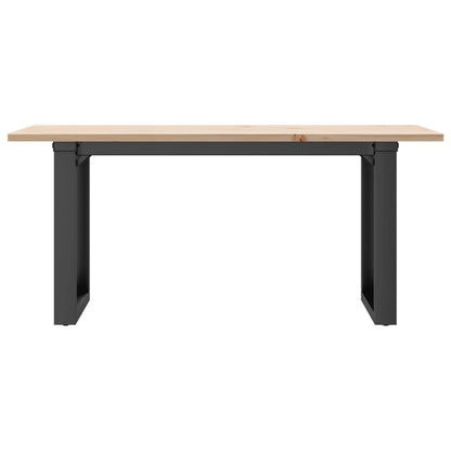 Salontafel O-frame 100x50x45 cm massief grenenhout en gietijzer