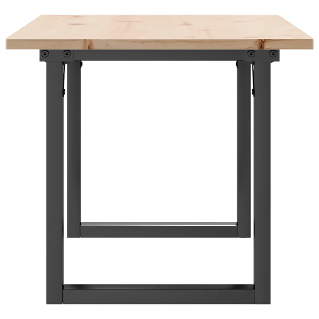 Salontafel O-frame 100x50x45 cm massief grenenhout en gietijzer