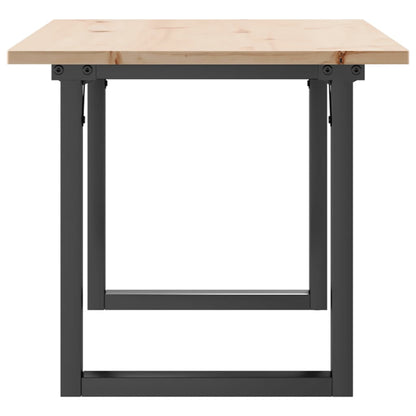 Salontafel O-frame 100x50x45 cm massief grenenhout en gietijzer