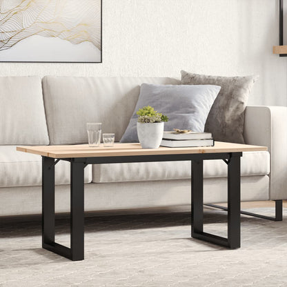 Salontafel O-frame 100x50x45 cm massief grenenhout en gietijzer