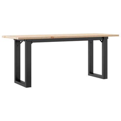 Salontafel O-frame 110x40x45 cm massief grenenhout en gietijzer