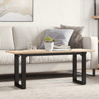 Salontafel 110x40x45 cm massief grenenhout gietijzer