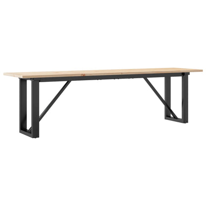 Salontafel O-frame 160x40x45 cm massief grenenhout en gietijzer