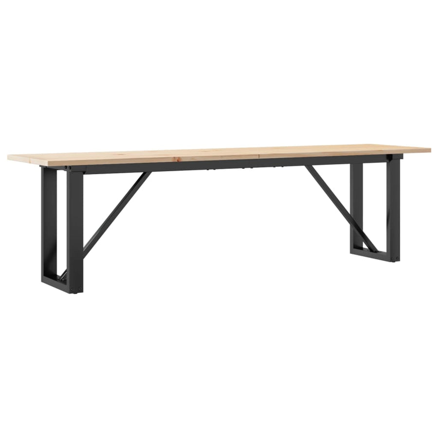 Salontafel O-frame 160x40x45 cm massief grenenhout en gietijzer