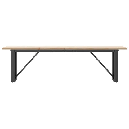 Salontafel O-frame 160x40x45 cm massief grenenhout en gietijzer