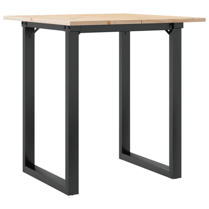 Eettafel O-frame 60x60x75 cm massief grenenhout en gietijzer