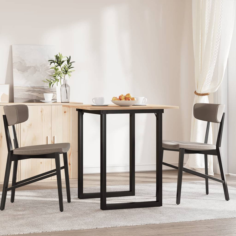 Eettafel O-frame 60x60x75 cm massief grenenhout en gietijzer