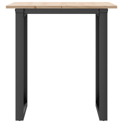 Eettafel O-frame 60x60x75 cm massief grenenhout en gietijzer
