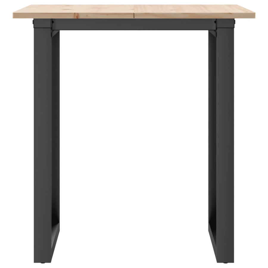 Eettafel O-frame 60x60x75 cm massief grenenhout en gietijzer