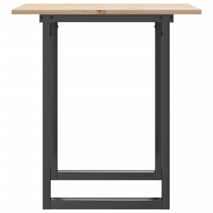 Eettafel O-frame 60x60x75 cm massief grenenhout en gietijzer
