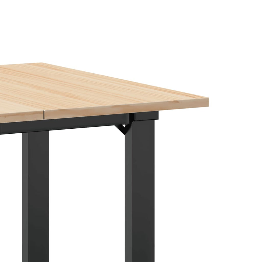 Eettafel O-frame 60x60x75 cm massief grenenhout en gietijzer