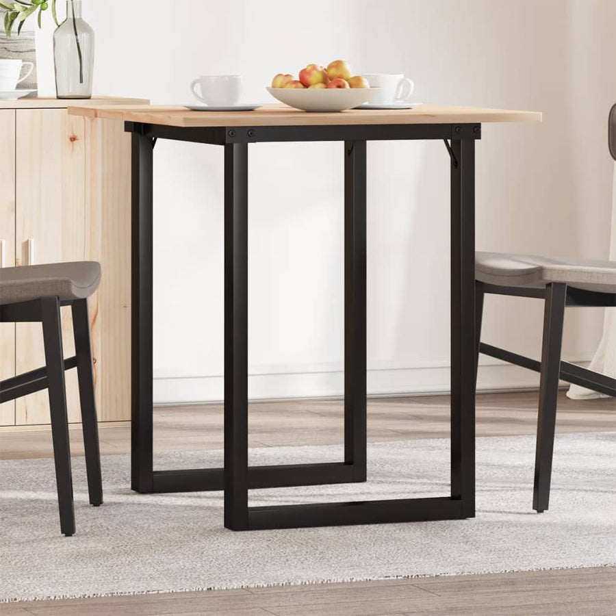 Eettafel O-frame 60x60x75 cm massief grenenhout en gietijzer