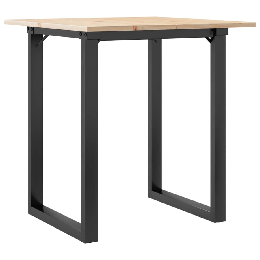 Eettafel O-frame 70x70x75 cm massief grenenhout en staal