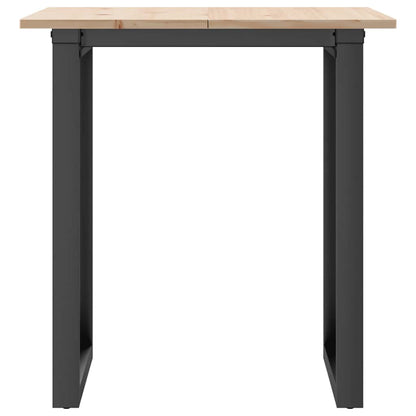 Eettafel O-frame 70x70x75 cm massief grenenhout en staal