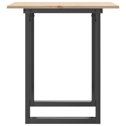 Eettafel O-frame 70x70x75 cm massief grenenhout en staal