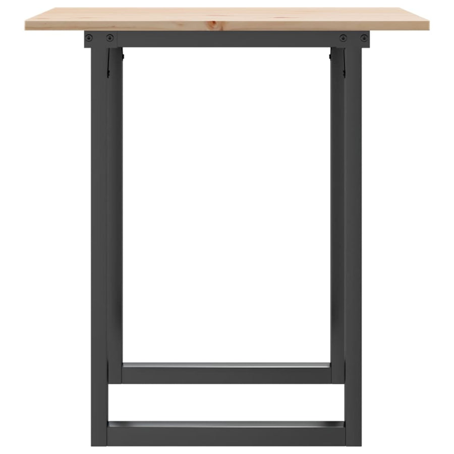 Eettafel O-frame 70x70x75 cm massief grenenhout en staal