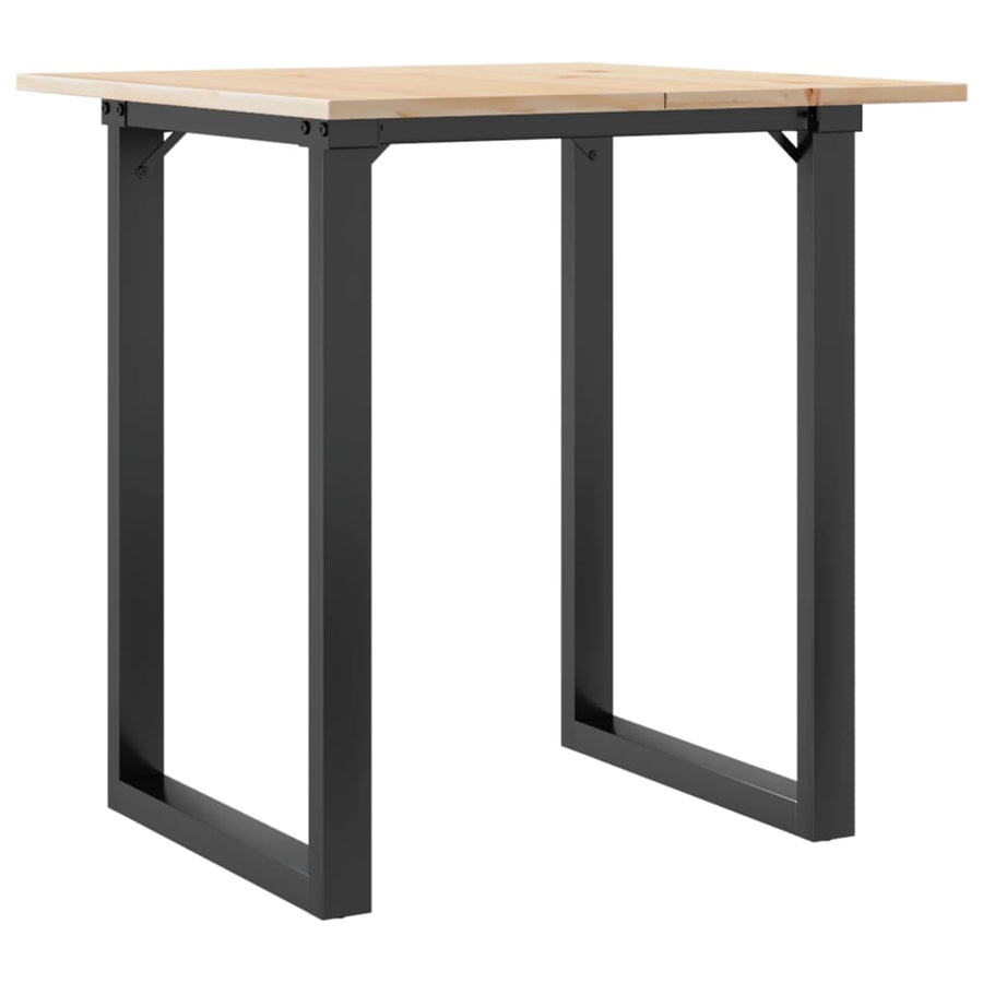 Eettafel O-frame 70x70x75 cm massief grenenhout en staal