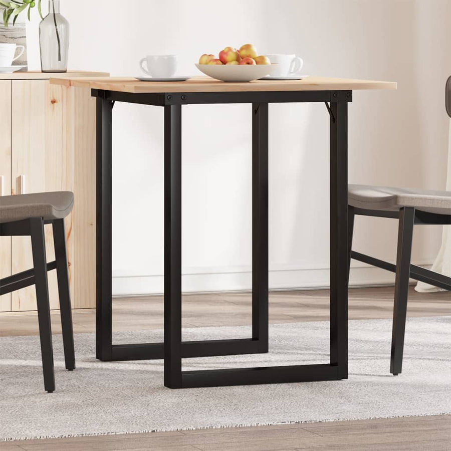 Eettafel O-frame 70x70x75 cm massief grenenhout en staal