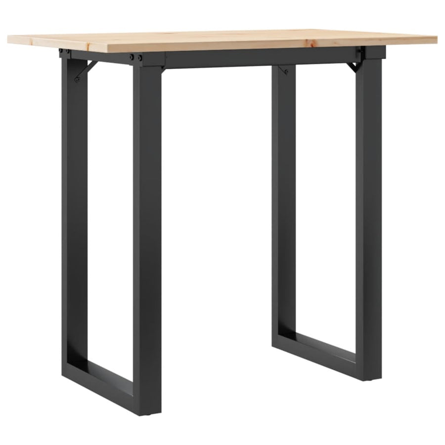 Eettafel O-frame 80x50x75 cm massief grenenhout en gietijzer