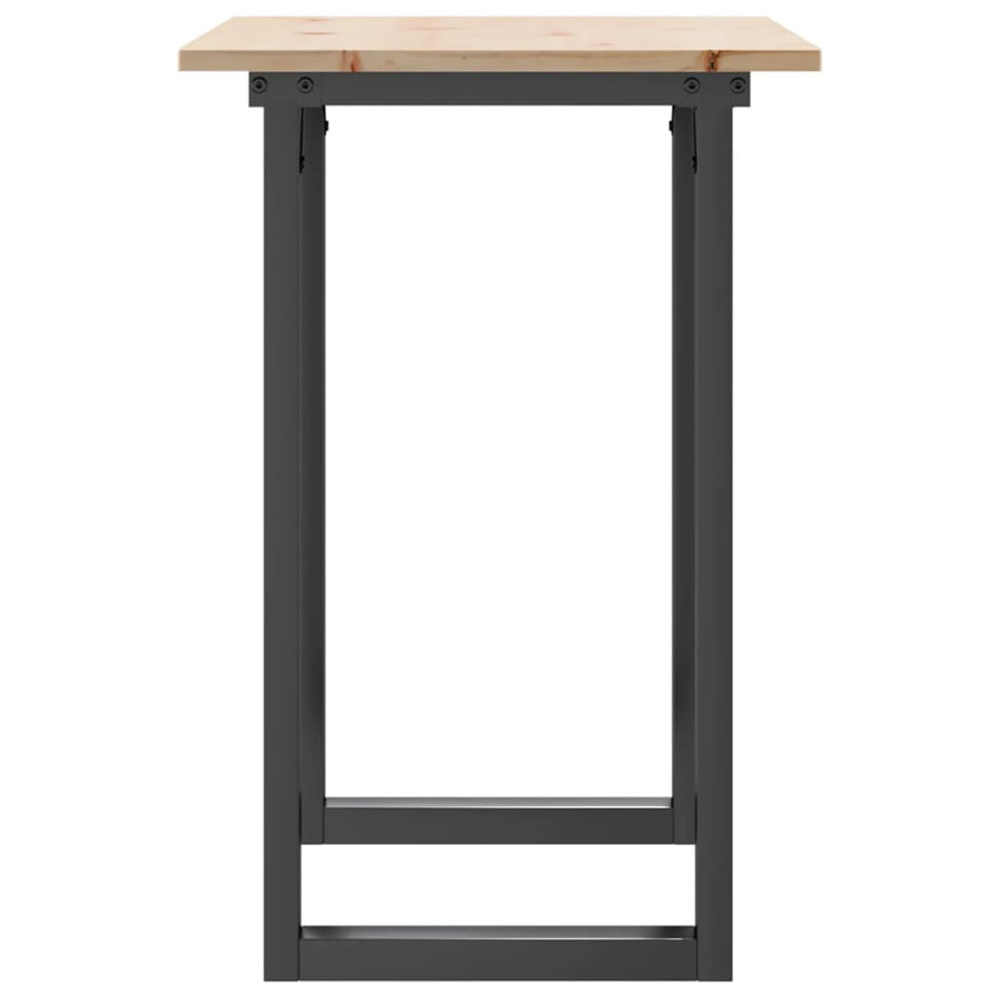 Eettafel O-frame 80x50x75 cm massief grenenhout en gietijzer