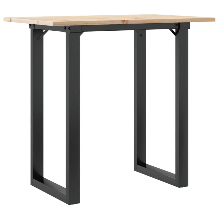 Eettafel O-frame 80x50x75 cm massief grenenhout en gietijzer