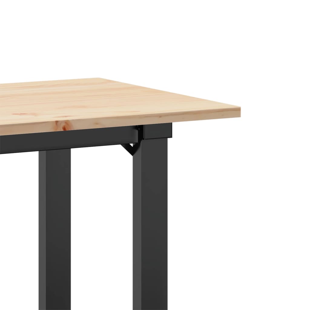 Eettafel O-frame 80x50x75 cm massief grenenhout en gietijzer