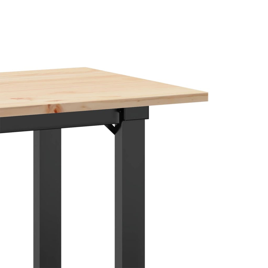 Eettafel O-frame 80x50x75 cm massief grenenhout en gietijzer