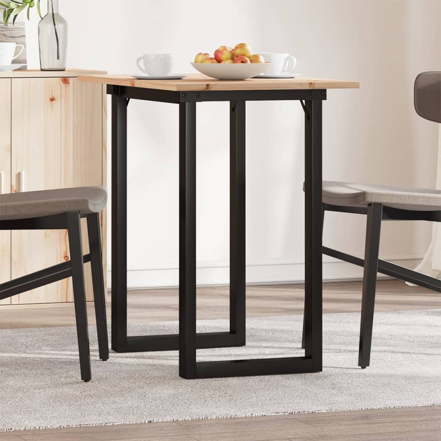 Eettafel O-frame 80x50x75 cm massief grenenhout en gietijzer