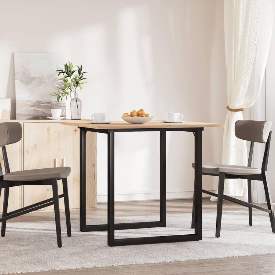 Eettafel O-frame 90x90x75 cm massief grenenhout en gietijzer