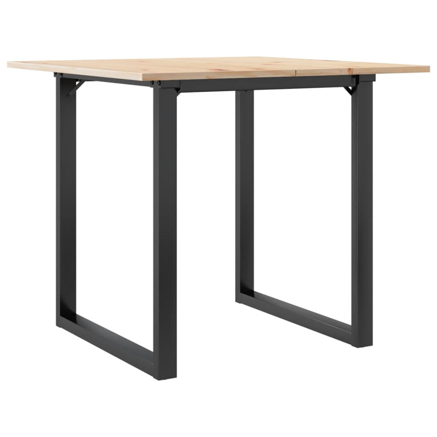 Eettafel O-frame 90x90x75 cm massief grenenhout en gietijzer