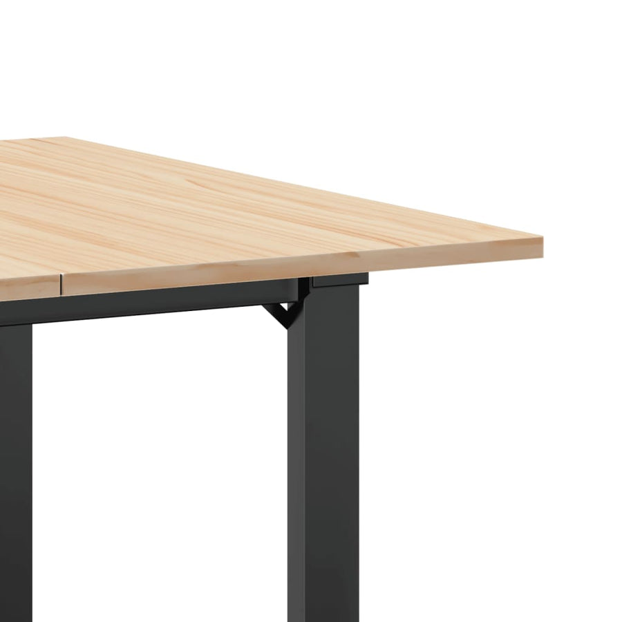Eettafel O-frame 90x90x75 cm massief grenenhout en gietijzer