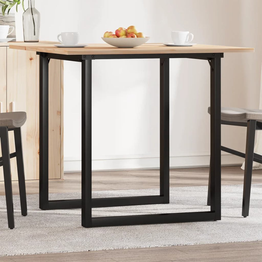Eettafel O-frame 90x90x75 cm massief grenenhout en gietijzer
