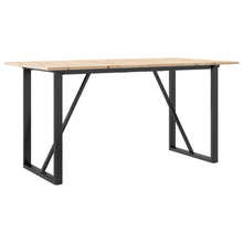 Eettafel O-frame 140x80x75 cm massief grenenhout en gietijzer