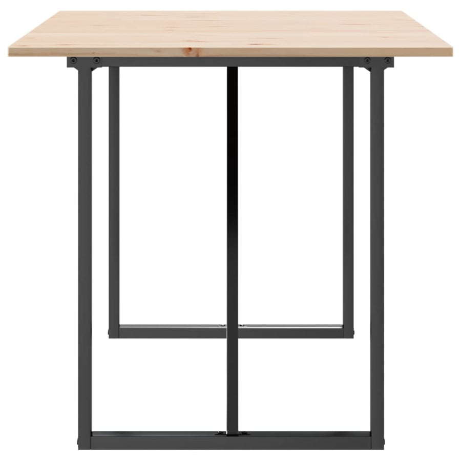 Eettafel O-frame 160x80x75 cm massief grenenhout en gietijzer