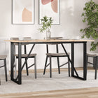 Eettafel 160x80x75 cm massief grenenhout staal