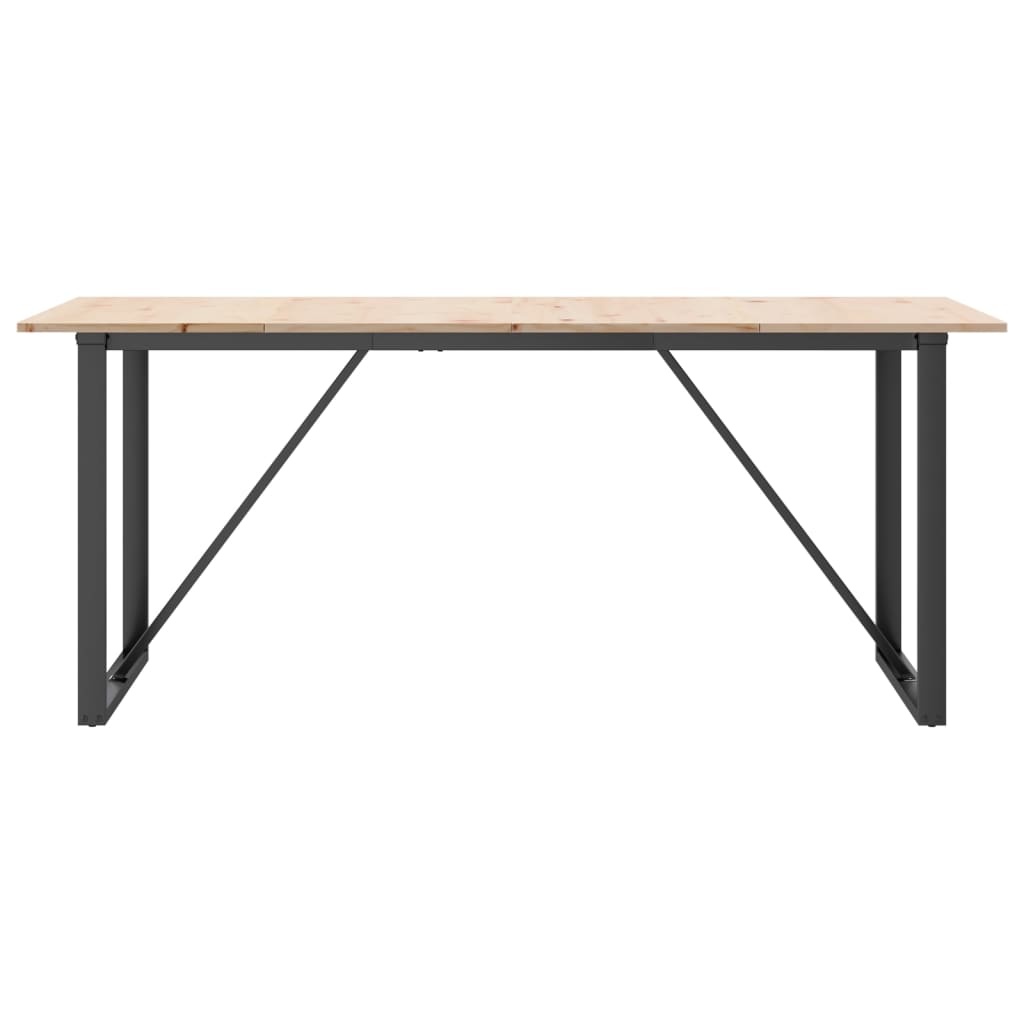 Eettafel O-frame 180x90x75 cm massief grenenhout en gietijzer