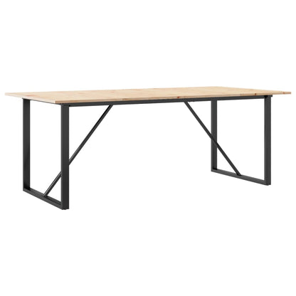 Eettafel Massief Grenenhout En Staal 1